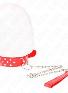 KINK - RING RIVET STRAP NECKLACE WITH BELT 65 CM RED ADJUSTABLE 36-50 CM X 3.8 CM