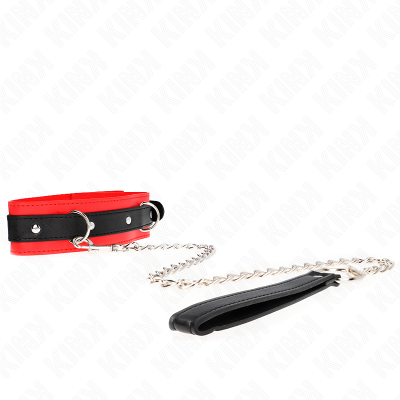 KINK - BASIC MODEL COLLAR WITH LEASH 65 CM MODEL 3 RED 53 X 5 CM - Image 3