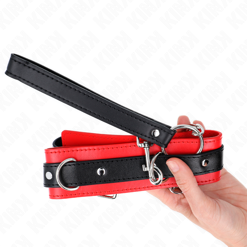 KINK - BASIC MODEL COLLAR WITH LEASH 65 CM MODEL 3 RED 53 X 5 CM - Image 5