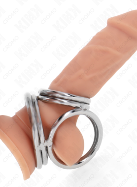 KINK - TRIPLE CHROME METAL PENIS RING 3.8 CM TO 5 CM MODEL 1