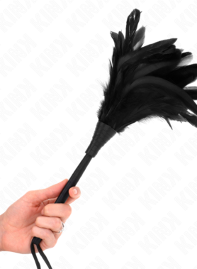 KINK - BLACK MAIDS HORN SHAPED TICKLE CHICKEN FEATHERS 36 CM