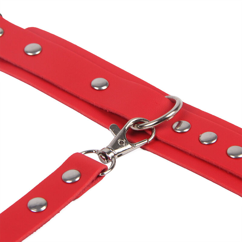 SUBBLIME - 953706 HANDCUFFS WITH BONDAGE BELT RED ONE SIZE - Image 6