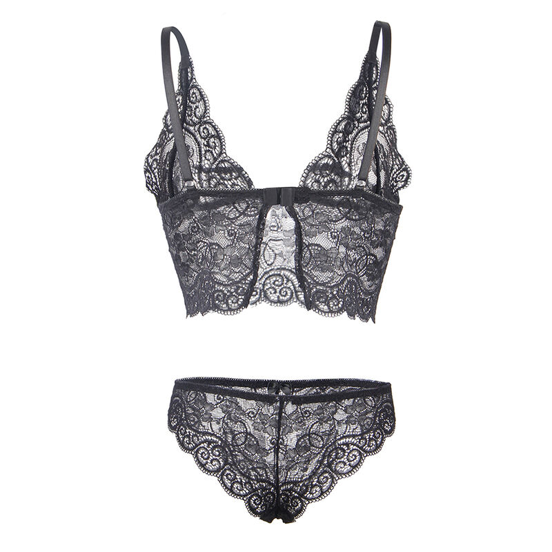 SUBBLIME - 953928 SILK AND LACE NIGHTGOWN + PANTIES BLACK L/XL - Image 7