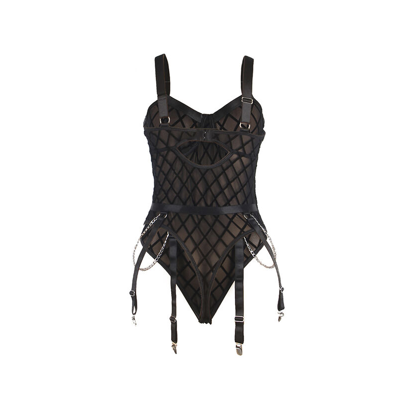 SUBBLIME - 9542277 BODY WITH CHAINS + GARTER BELT BLACK L/XL - Image 6
