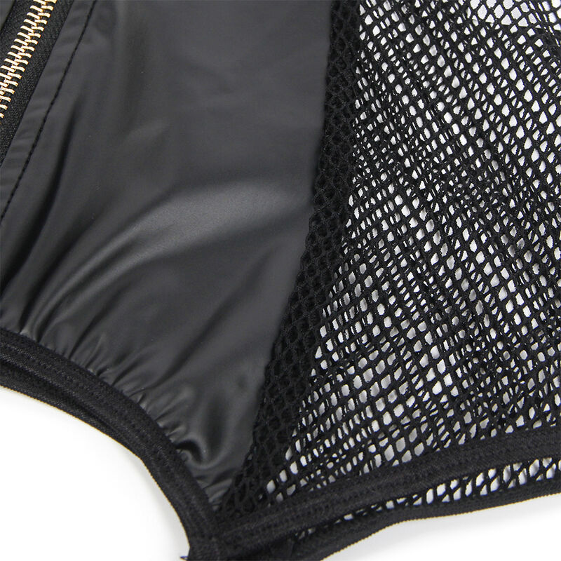SUBBLIME - 954451 SEXY MESH DRESS LEATHER BLACK L/XL - Image 8