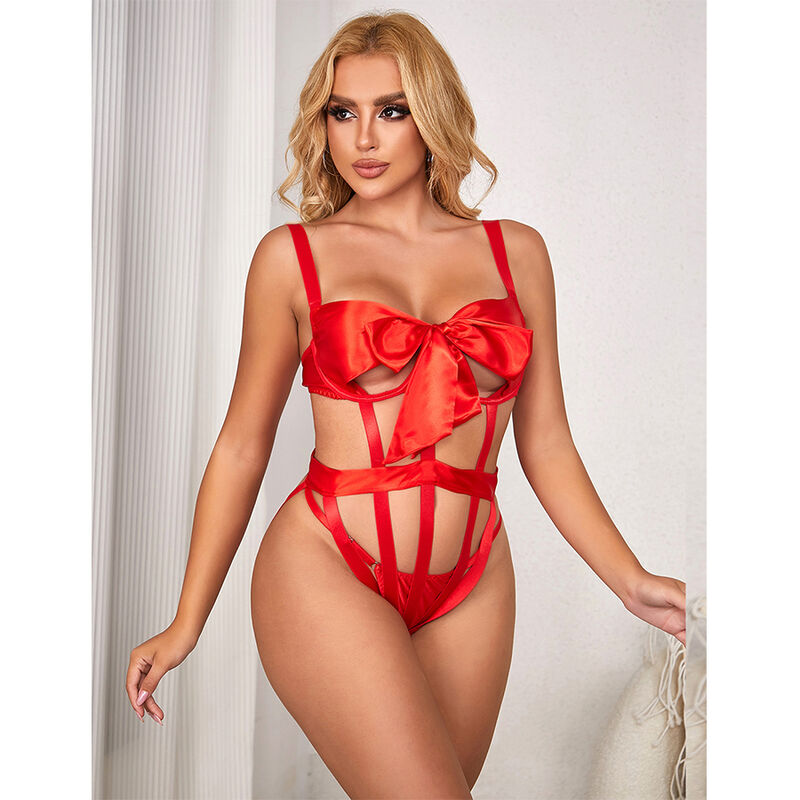 SUBBLIME - 954475 SEXY OPENWORK BODY WITH BOW RED L/XL - Image 8