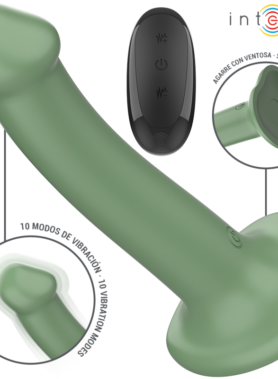 INTENSE - BECCA VIBRATOR WITH SUCTION CUP 10 VIBRATIONS GREEN REMOTE CONTROL