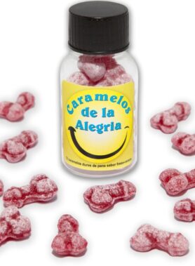 DIABLO PICANTE - 12 PENIS-SHAPED JOY CANDIES STRAWBERRY/CHERRY