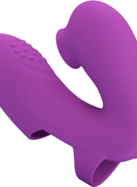 PRETTY LOVE - ATHENA FINGER VIBRATOR WITH CLITORIS STIMULATOR PURPLE