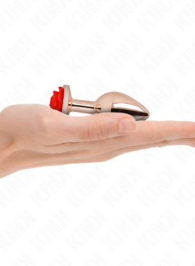 KINK - PINK GOLD ANAL PLUG WITH RED ROSE S