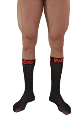 MACHO - THIN SOCKS ONE SIZE BLACK/RED