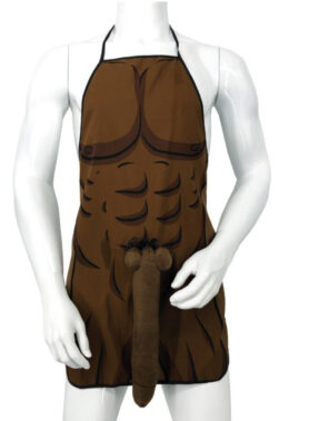 DIABLO PICANTE - MUSCULAR APRON WITH 3D PENIS IN BROWN TONE