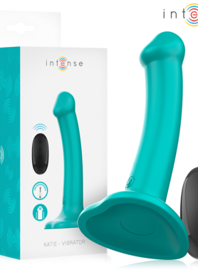 INTENSE - KATIE VIBRATOR WITH SUCTION CUP 10 VIBRATIONS BLUE REMOTE CONTROL