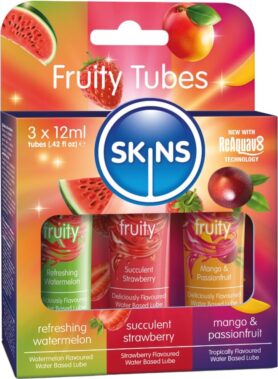 SKINS - FRUITY LUBES KIT WATERMELON, STRAWBERRY & MANGO LUBRICANTS 3 x 12 ML