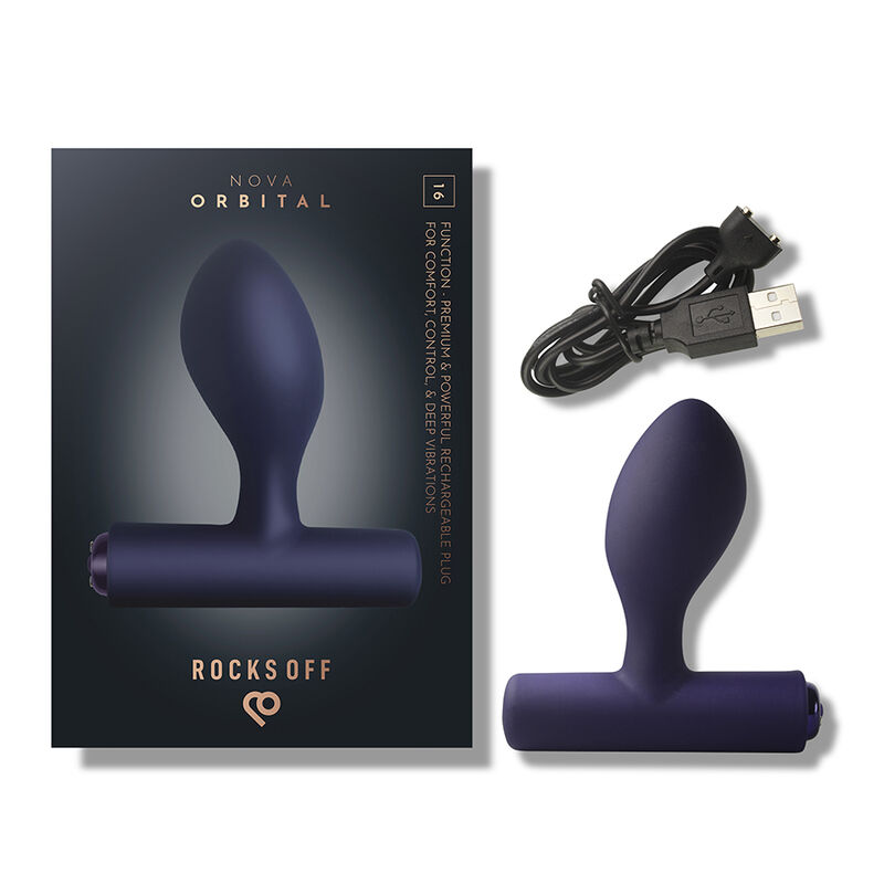 ROCKS-OFF - NOVA ORBITAL RECHARGEABLE PREMIUM & POWERFUL ANAL PLUG 16 FUNCTION BLUE - Image 8