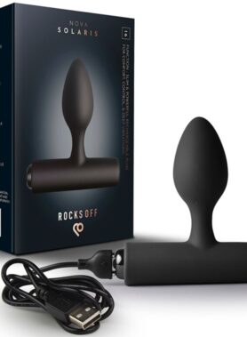 ROCKS-OFF - NOVA SOLARIS RECHARGEABLE SLIM & POWERFUL ANAL PLUG 16 FUNCTION BLACK
