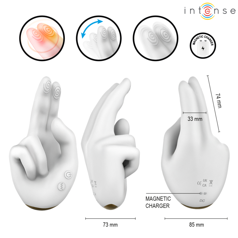 INTENSE - JIMMY HAND-SHAPED MULTIFUNCTION STIMULATOR WITH VIBRATION AND HEAT - Image 3
