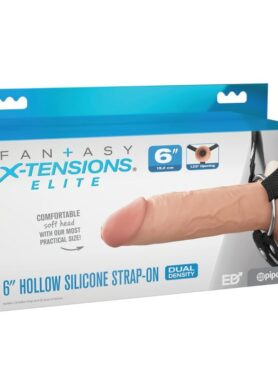 FANTASY X-TENSIONS ELITE - 15.2 CM HOLLOW SILICONE STRAP-ON