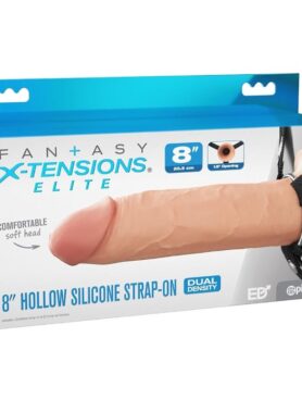 FANTASY X-TENSIONS ELITE - 20.3 CM HOLLOW SILICONE STRAP-ON