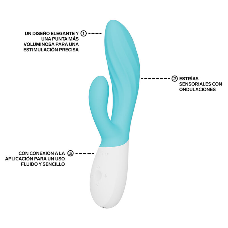 LELO - INA TWIST DOUBLE VIBRATOR RABBIT FOR G-SPOT AND CLITORIS BLUE - Image 3