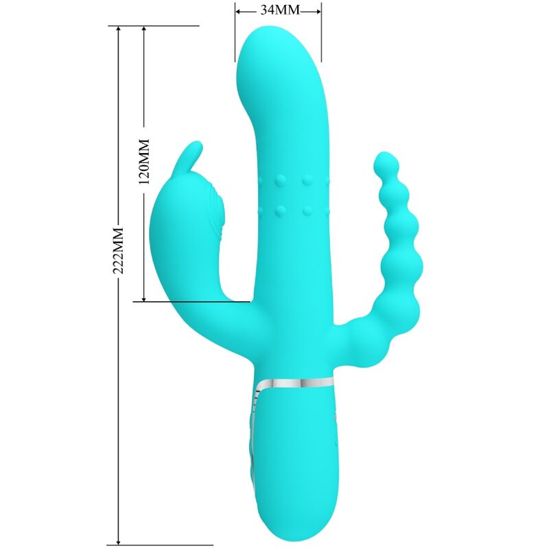 PRETTY LOVE - CAMMY 4 IN 1 MULTIFUNCTION TRIPPLE RABBIT VIBRATOR BLUE - Image 6