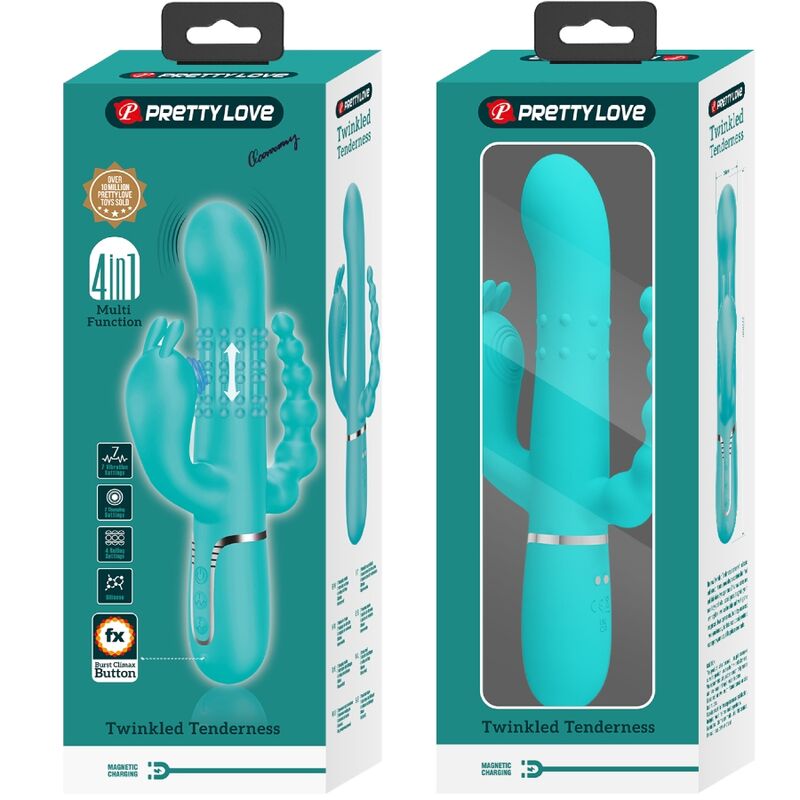 PRETTY LOVE - CAMMY 4 IN 1 MULTIFUNCTION TRIPPLE RABBIT VIBRATOR BLUE - Image 9