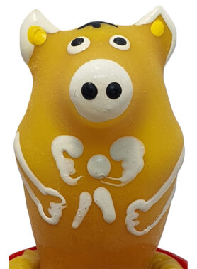 CONDOMERIE - HANDPAINTED NOVELTY CONDOMS PIG SITTING YELLOW