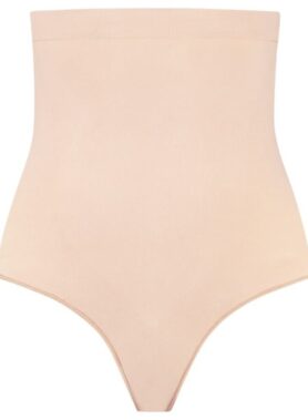 BYE-BRA - SOFT TOUCH SEAMLESS HIGH WAIST THONG BEIGE SIZE XXL