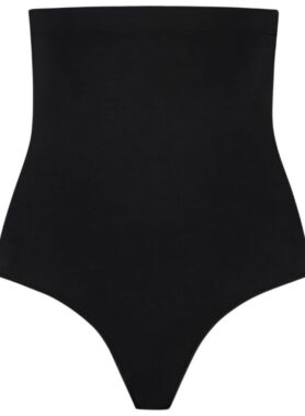 BYE-BRA - SOFT TOUCH SEAMLESS HIGH WAIST THONG BEIGE SIZE S
