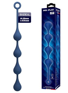 MR PLAY - BLUE SILICONE ANAL BEADS SIZE L 42.6 CM