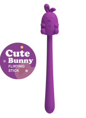 PRETTY LOVE - CUTE BUNNY FLIRTING STICK FLEXIBLE VIBRATOR USB RECHARGEABLE PURPLE