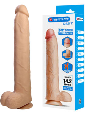 PRETTY LOVE - DANY FLEXIBLE REALISTIC DILDO WITH SUCTION CUP 36 CM -Ø- 5.6 CM