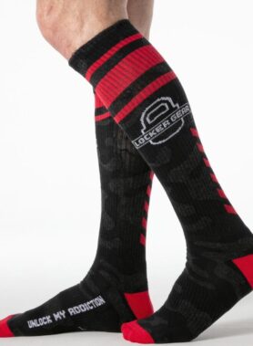 LOCKER GEAR - FULL MILITARY KNEE HIGH SOCKS RED ONE SIZE