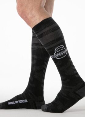 LOCKER GEAR - FULL MILITARY KNEE HIGH SOCKS BLACK ONE SIZE
