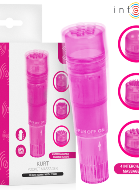 INTENSE - KURT MINI MASSAGER WITH 4 INTERCHANGEABLE HEADS PINK