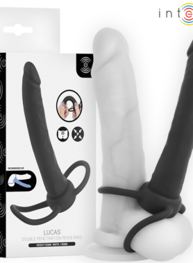 INTENSE- LUCAS ANAL DILDO WITH COCK AND TESTICLE RING SILICONE