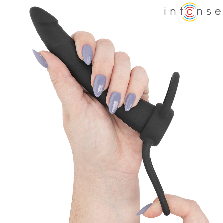 INTENSE- LUCAS ANAL DILDO WITH COCK AND TESTICLE RING SILICONE - Image 4